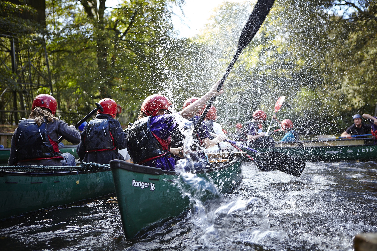 Scouts taking part in canoeing